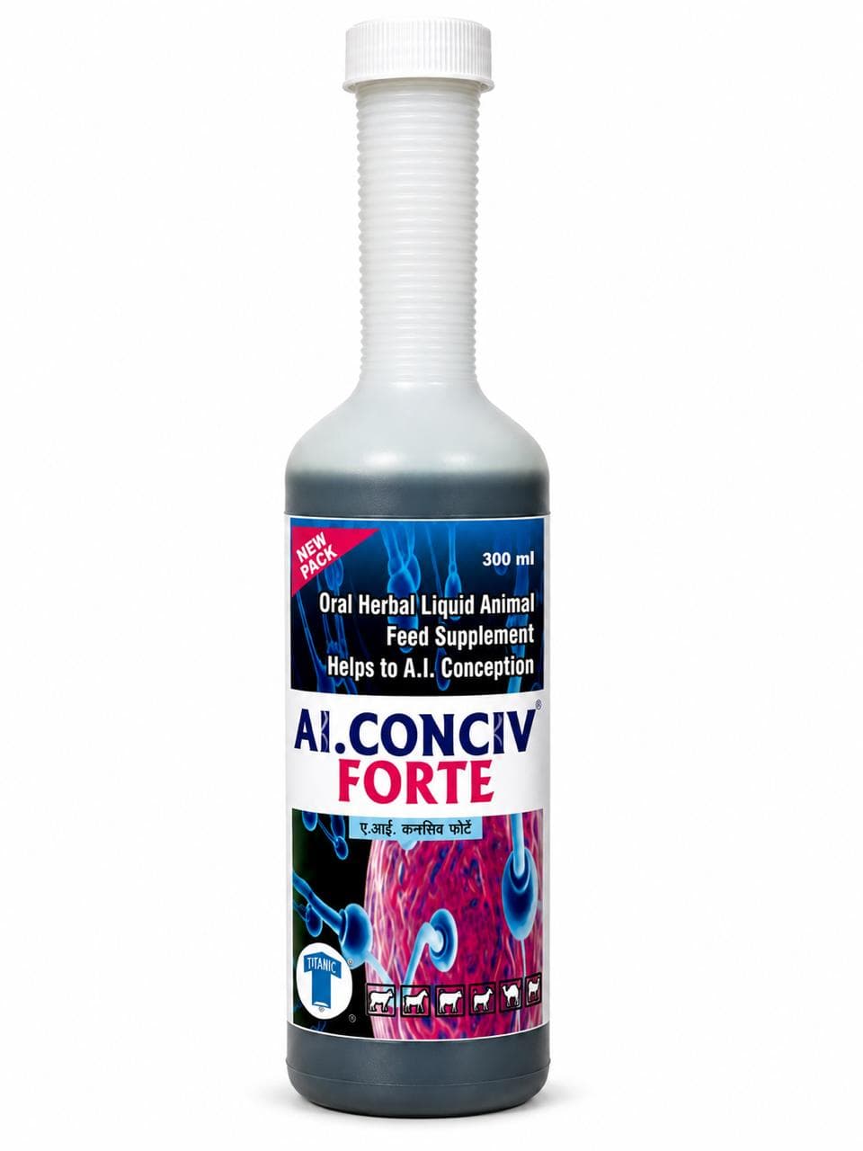 AI. CONCIV FORTE (Reproductive Health - helps to reduce uterine subclinical (minor) infections) for cows, buffaloes, and livestock - Titanic Pharmaceuticals Pvt. Ltd.